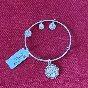 Alex and Ani Claddagh Charm Bangle bracelet in Silver finish